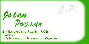 jolan pozsar business card